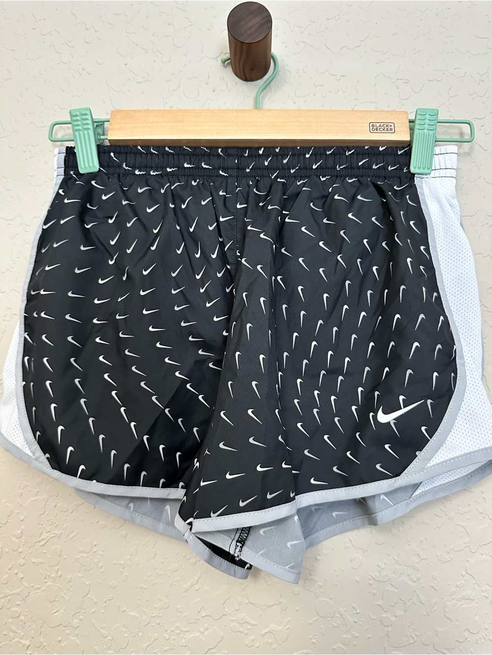 Nike Girls Black & White Dri-FIT Running Shorts